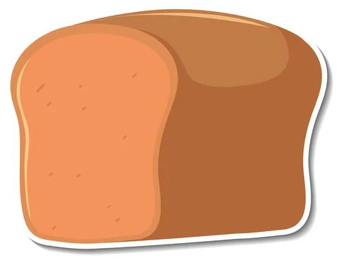 Wheat bread sticker on white background Stock Illustration