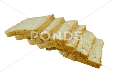 Wheat bread on a white background, flour products. Stock Photos