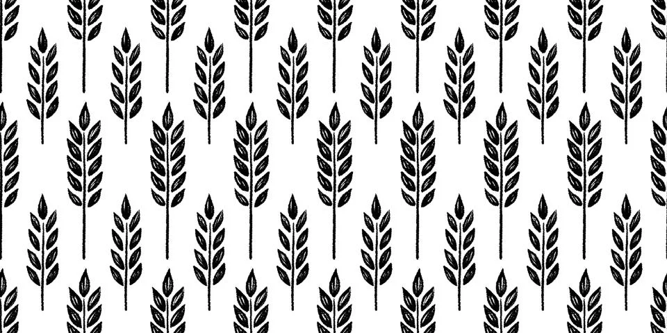 Wheat brush texture seamless pattern background. Hand drawn crayon brush 库存插图