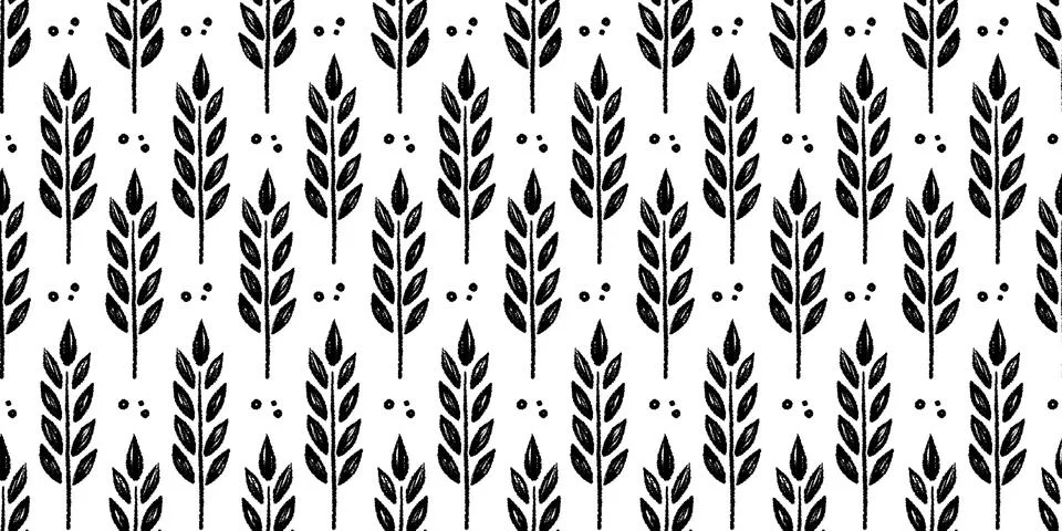 Wheat brush texture seamless pattern background. Hand drawn crayon brush Stock Illustration