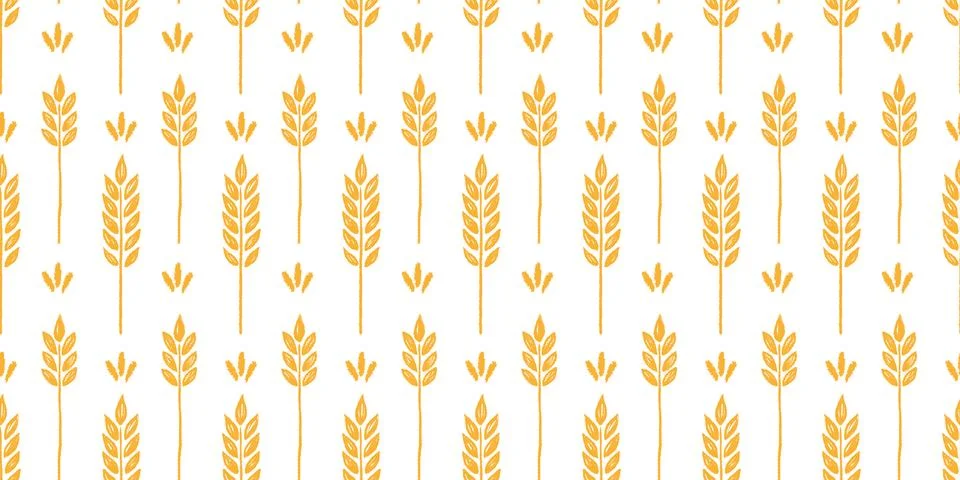 Wheat brush texture seamless pattern background. Hand drawn crayon brush 스톡 일러스트