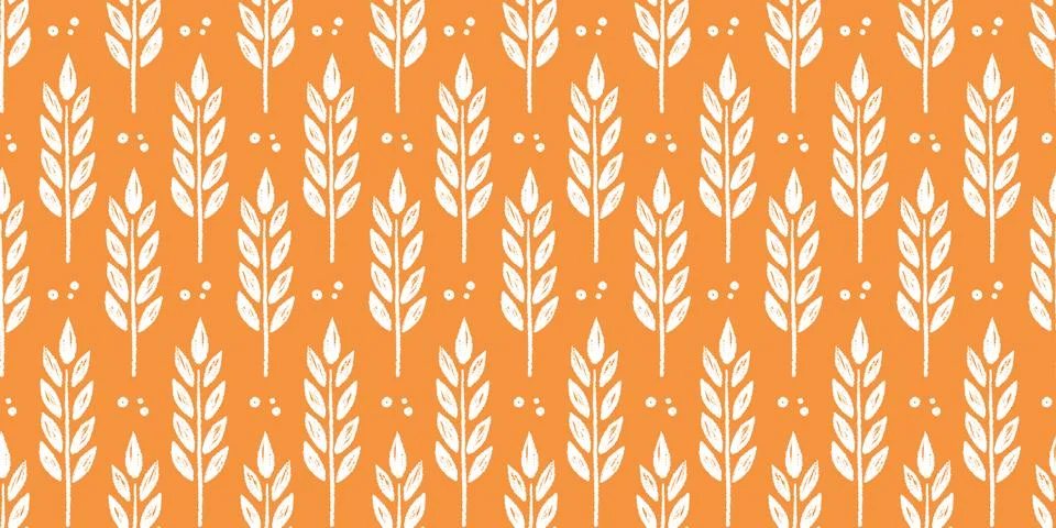 Wheat brush texture seamless pattern background. Hand drawn crayon brush Stock Illustration