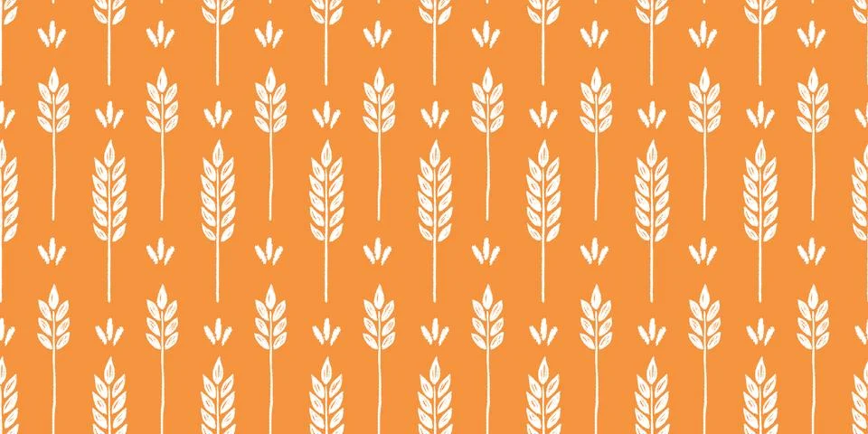 Wheat brush texture seamless pattern background. Hand drawn crayon brush Stock Illustration