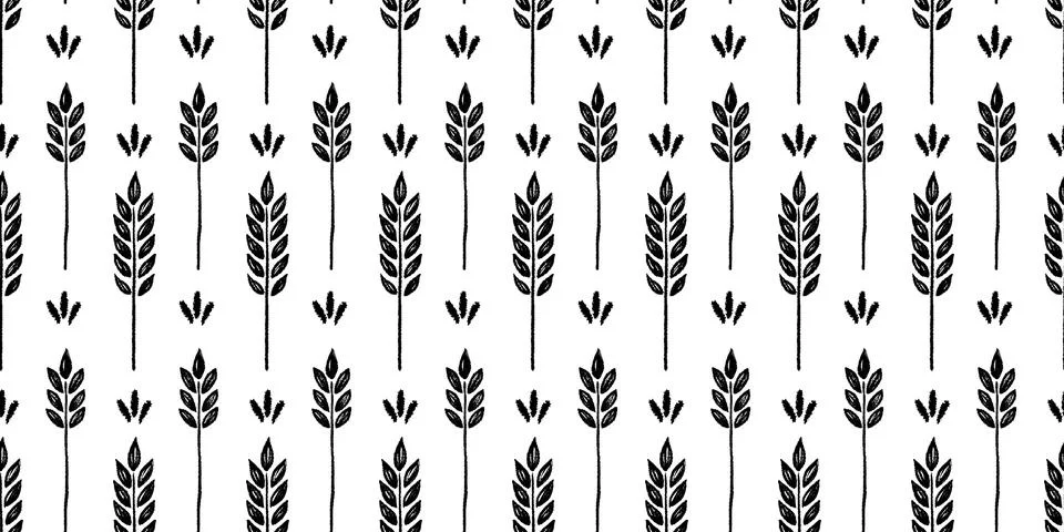 Wheat brush texture seamless pattern background. Hand drawn crayon brush 库存插图