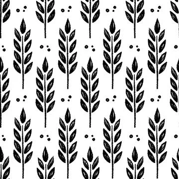 Wheat brush texture seamless pattern background. Hand drawn crayon brush 库存插图