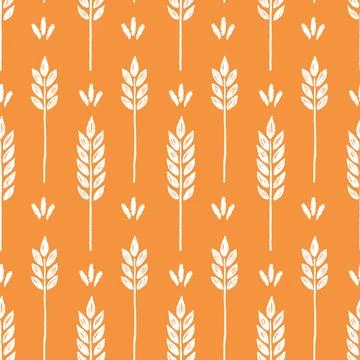 Wheat brush texture seamless pattern background. Hand drawn crayon brush Stockillustratie