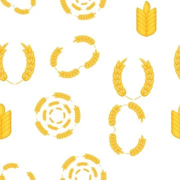 Wheat cereal pattern, cartoon style Illustrazione stock