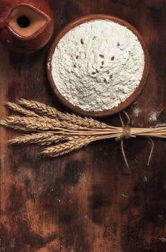 Wheat closeup on the table Stock Photos
