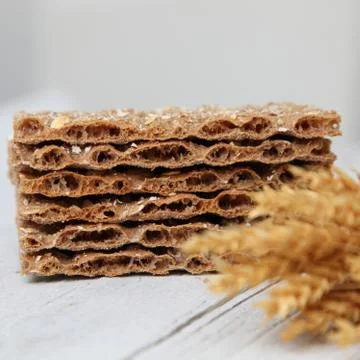 Wheat crackers or crispbread Stock Photos