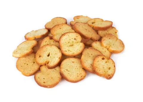 Wheat crackers on white Stock Photos