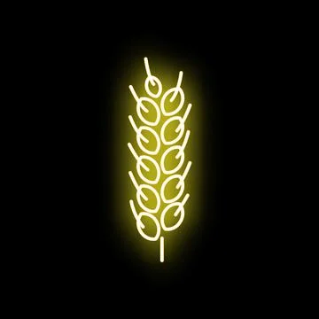 Wheat ear glowing neon sign concept Stock Illustration