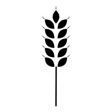 Wheat ear icon black color vector illustration image flat style 스톡 일러스트