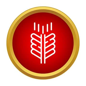 Wheat ear icon in a golden bordered circle Stock Illustration