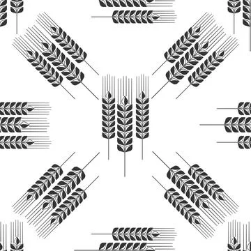 Wheat ear icon pattern on white background. Vector Illustration 스톡 일러스트