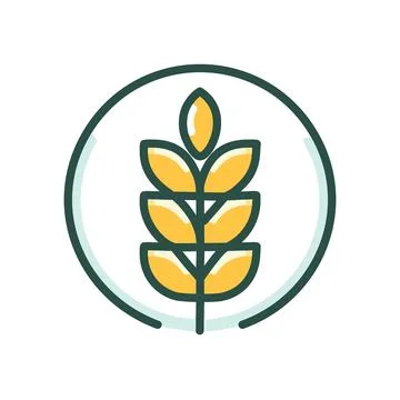 Wheat ear icon. Simple wheat ear icon in a circle.  Represents agriculture,.. Stock Illustration
