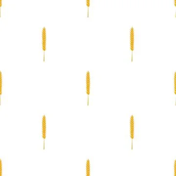 Wheat ear pattern seamless vector Stock Illustration