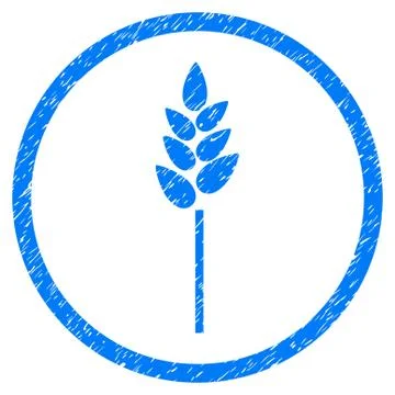 Wheat Ear Rounded Grainy Icon Illustrazione stock