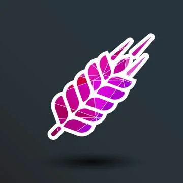 Wheat ear technical logo template. Construction or building sign Stock Illustration