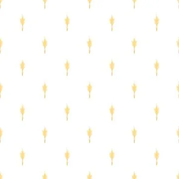 Wheat ears creating a seamless pattern on a white background Illustrazione stock