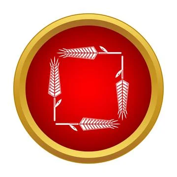 Wheat ears forming a natural frame icon Stock Illustration