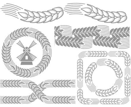 Wheat ears ornament Stock Illustration