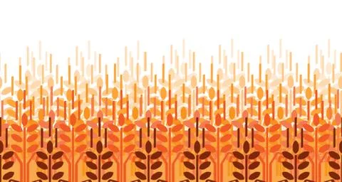 Wheat ears pattern. Vector agriculture background. Wheat field イラスト素材