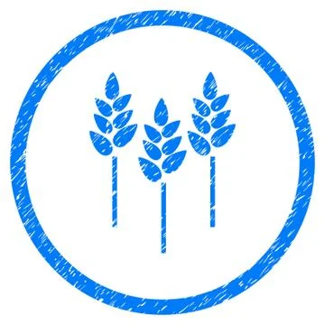 Wheat Ears Rounded Grainy Icon Illustrazione stock