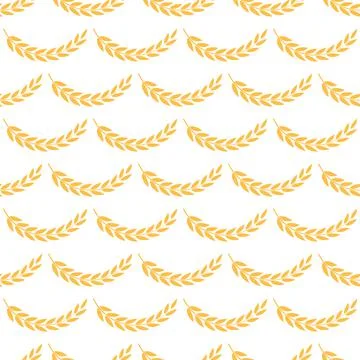 Wheat ears seamless vector pattern. Ornament can be used for gift wrapping paper Stock Illustration