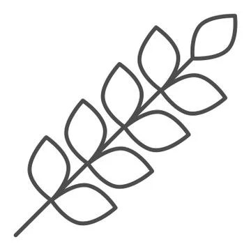 Wheat ears thin line icon. Agriculture vector illustration isolated on white Stock Illustration