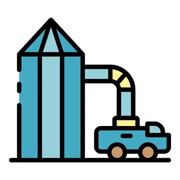 Wheat elevator icon color outline vector Stock Illustration