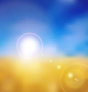Wheat field and sky Stock Illustration
