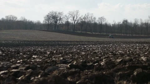 Wheat Field And Working Tractor on panoramic view Stock Footage 149666207