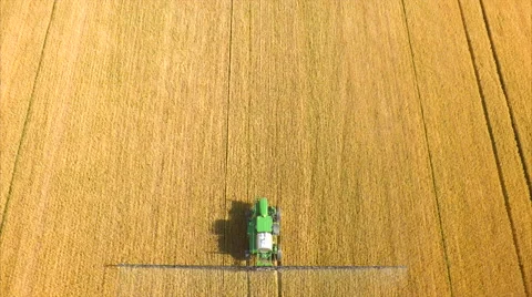 Wheat field being sprayed Stock-Footage 66805673
