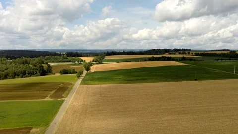 Wheat field with a highway in the background in germany Stock Footage 112872282