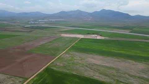Wheat field shooting in wide field with drone. 4K 60Fps Video Stock Footage 336190656