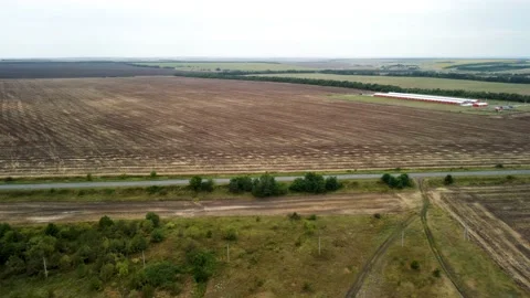 Wheat fields aerial view. video from a quadrocopter Stock Footage 170162979