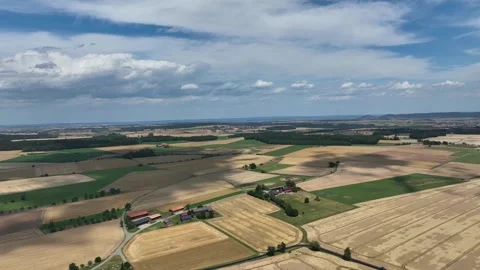 Wheat fields with floating clouds Stock Footage 246947711