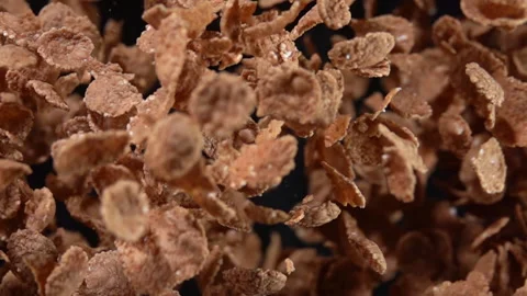 Wheat flakes explosion. Slow motion 500 fps Vídeo Stock 152796153