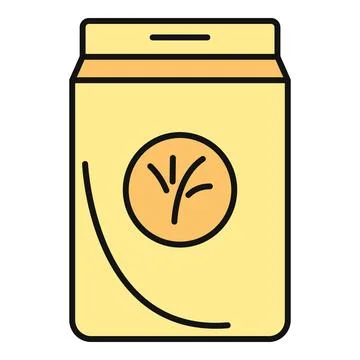 Wheat flour bag icon displaying a cereal grain symbol Stock Illustration