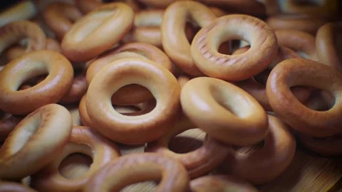 Wheat flour bagels Stock Footage 237783517