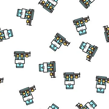 Wheat flour package conveyor vector seamless pattern Stock Illustration