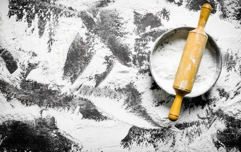 Wheat flour sieve. Stock Photos