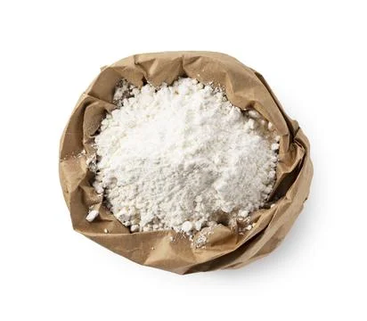 Wheat flour on a white background Stock Photos