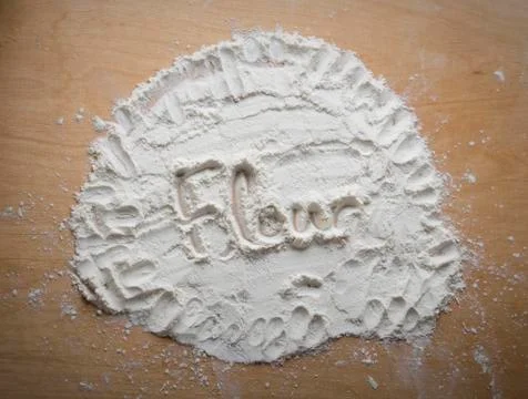 Wheat flour writting Stock Photos