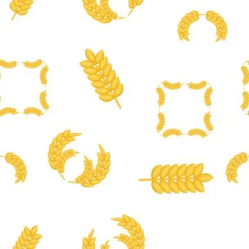 Wheat germ pattern, cartoon style Illustrazione stock