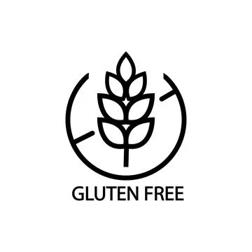 Wheat gluten free grain vector icon. 100 Gluten Free sticker for food Stock Illustration