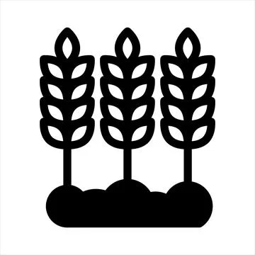 Wheat glyph icon vector illustration isolated on white background Illustrazione stock