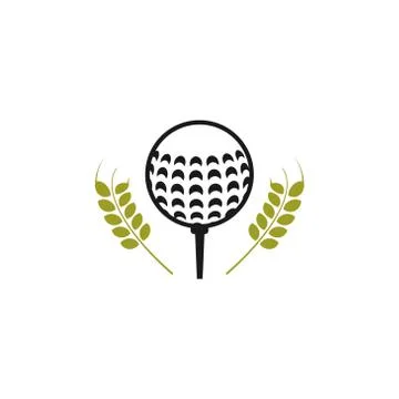 Wheat golf ball vector design template illustration Stock Illustration