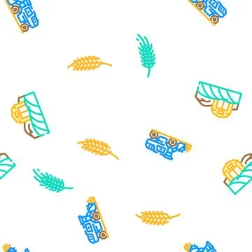 Wheat grain cereal plant vector seamless pattern 스톡 일러스트
