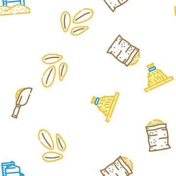 Wheat grain cereal plant vector seamless pattern イラスト素材